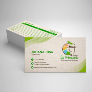 tarjeta de presentación granja agricola